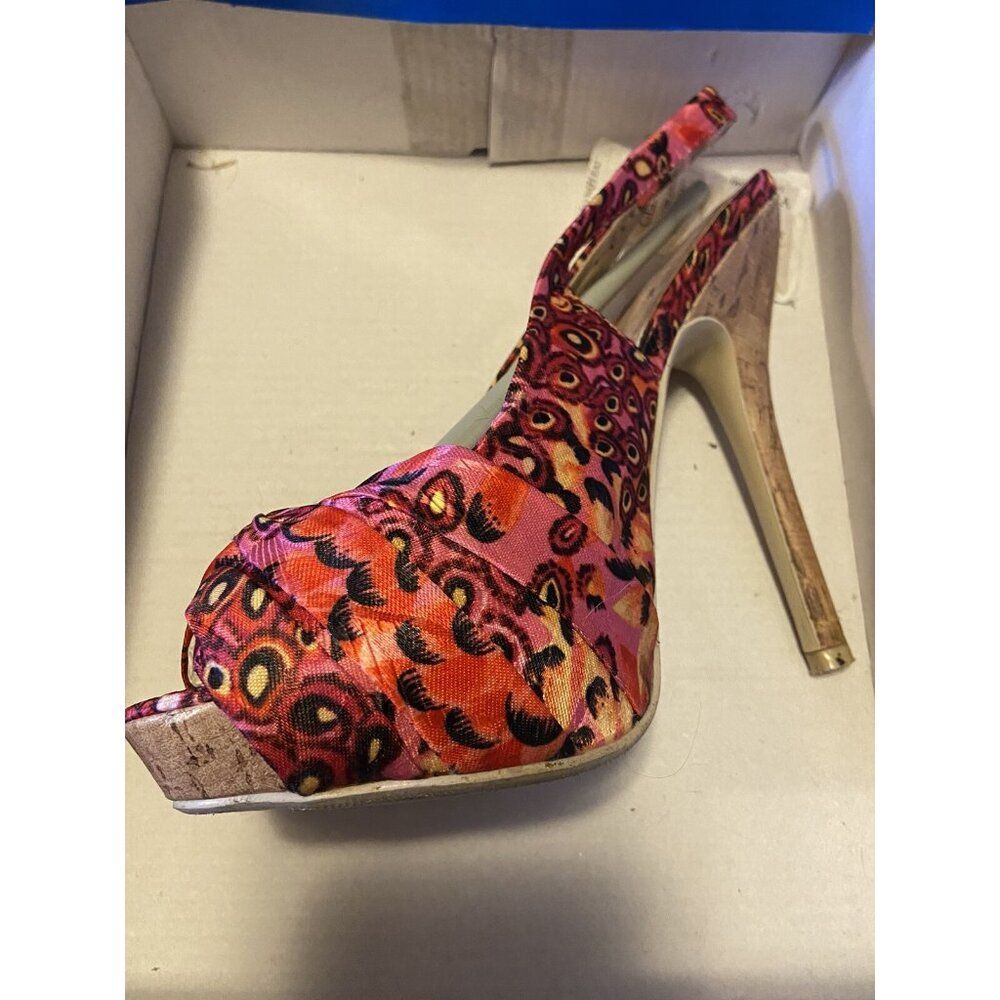 My Delicious Designer Shoes Womans. Dress Shoes Size 7.5 M Multi Color Pink Anim